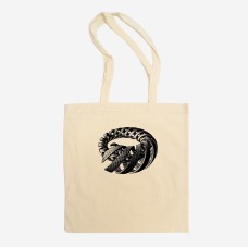 Escher Spiral Tote Bag Hand-Printed, Long Handles, Art, Cool, Gift