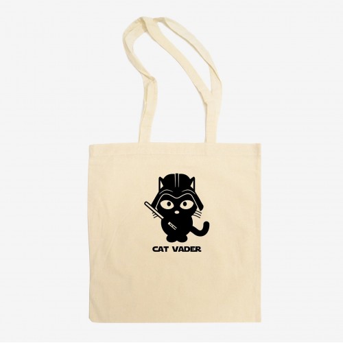 Cat Vader Tote Bag: Star Wars Kitty, Hand Printed Cat Vader Tote Bag: Star Wars Kitty, Hand Printed