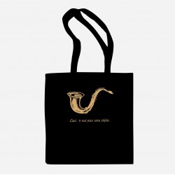 Magritte Inspired Saxophone Tote Bag with Long Handles
